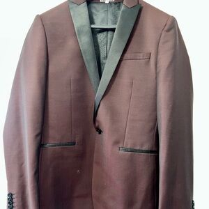 Express Slim Fit Men's Burgundy Blazer